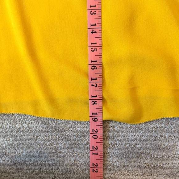 3.1 Phillip Lim Womans Mustard Yellow 100% Silk Top Flutter Sleeves Size 6 - Picture 14 of 16